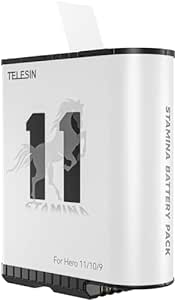 TELESIN Enduro Battery Super Long Lasting for GoPro Hero 11/10/9 Black, Cold Weather Performance, Fast Charging, 1 Pack