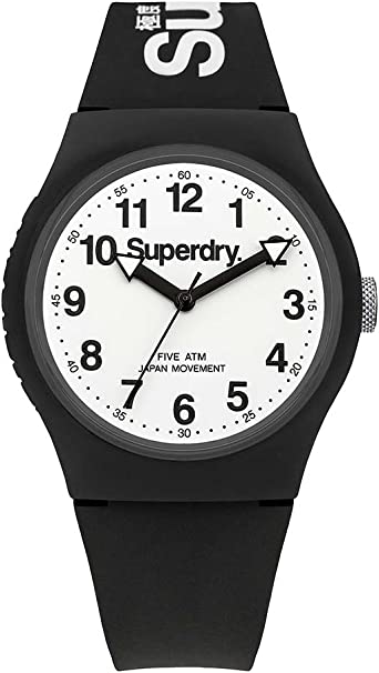 Superdry SYG164BW Urban White Black Silicone Strap Watch