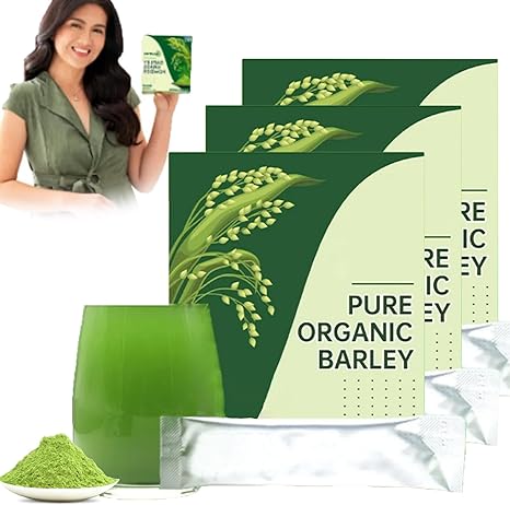 KCRPM Barley Grass Powder 100% Pure & Organic, Pure Organic Barley, Barley Grass Powder Organic, Organic Barley Grass Powder, Greens Powder, 3g per Serving (3Box/60pcs)