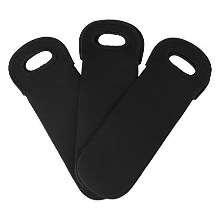 3 Pcs Neoprene Insulated Travel Sleeves for Wine, Beer Bottles, Beverages, Sports Water Bottles, Baby Bottles, Black Winebottle Protective Cover