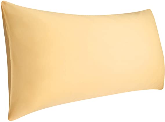 uxcell Body Pillow Case Pillowcase Cover, Egyptian Cotton, 250 Thread Count, 1-Piece Non-Zippered Body or Pregnancy Pillow Covers, Apricot Body (20"x60")