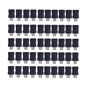 Pack of 50 Micro DIY USB 5 Pin T Port Male Plug Plastic Cover Socket Connector