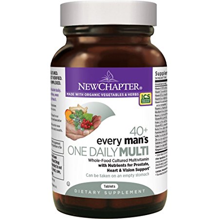 New Chapter Every Man's One Daily 40 , Men's Multivitamin Fermented with Probiotics   Saw Palmetto   B Vitamins   Vitamin D3   Organic Non-GMO Ingredients  - 24 ct