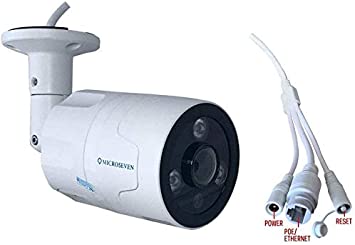 Microseven UltraHD 5MP 2560x1920 PoE 2 Two-Way Audio,Alexa,Wide Angle,SD Slot,Outdoor Night Vision Bullet Security Waterproof IP Camera, H.265 Human Motion Detection,FTP,Cloud,Web GUI, Apps  VMS,ONVIF
