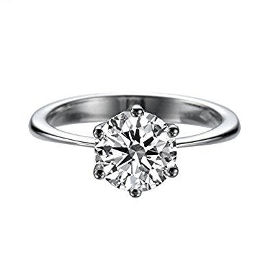 14K Gold Moissanite Forever Classic 8.00MM (1.51CT Moissanite Weight,1.90CT Diamond Equivalent Weight) Engagement Ring