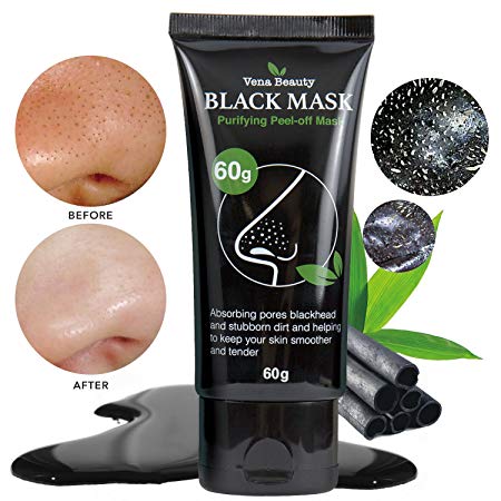 Peel off Black Mask with Brush,Charcoal Blackhead Remover - Deep Cleansing, Pore Shrinking, Acne & Oil Control, Anti Aging Facial Cleaner Mask 80g