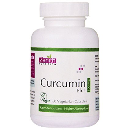 Zenith Nutrition Curcumin Plus (with Piperine) 500 mg - 60 Veg Capsules