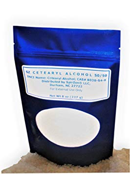 SZ Cetearyl Alcohol (50/50) 8 oz.To use in Homemade Soaps, Lotions, Body Butters, Cremes and Sugar Scrubs Recipes as a Co-emulsifier