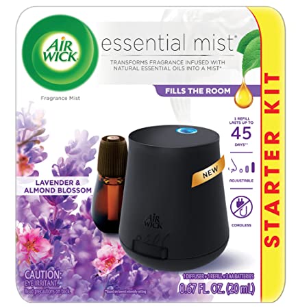 Air Wick Essential Oils Diffuser Mist Kit (Gadget1 Refill), Lavender & Almond Blossom, Air Freshener