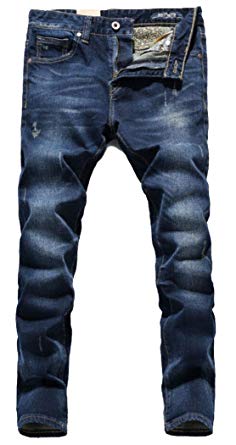 MR. R Men's Stretch Ripped Tapered Leg Jeans