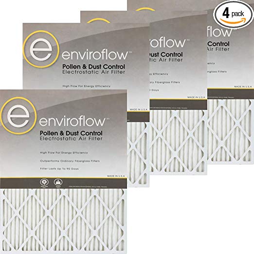12X30x1 (11.5 x 29.5) Enviroflow Air Filter (Merv 8 ) (4 Pack)