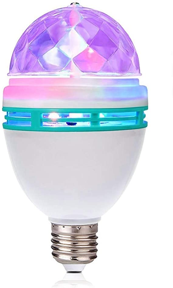 TrendBox E27 3W LED Full Color Rotating Auto Crystal Ball Bulb AC 85-260V Sound Activated Mini Party Light Lamp Energy Saving Disco DJ