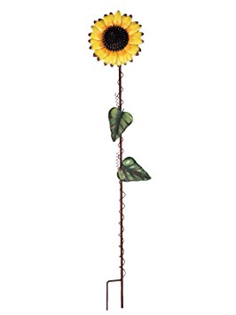 YK Decor Metal Garden Sunflower Stake, 39-Inch