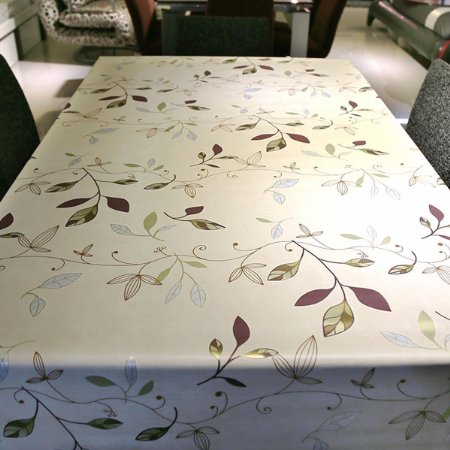 LeeVan Heavy Weight Vinyl Rectangle Table Cover Wipe Clean PVC Tablecloth Oil-proof/Waterproof Stain-resistant/Mildew-proof - 54 x 78 Inch (Autumn Leaves)