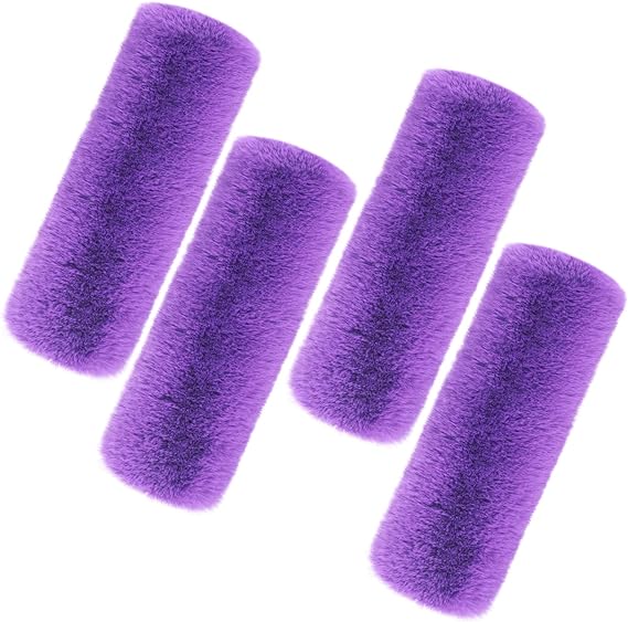 4 Pack Faux Sheepskin Car Seat Belt Pads Seatbelt Protector Soft Comfort Seat Belt Shoulder Strap Cover Harness Pad Protect Neck and Shoulder (Purple)