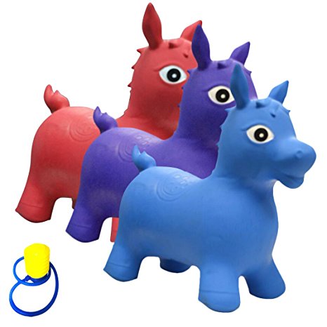 Children's Horse Hopper,with Free Foot Pump, Exercise Jumping Animal, Bouncy Horsey Ride-on Toy, Fun Space Hopper for Core Strengthening