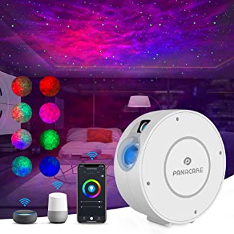 Panacare Star Projector, Smart WiFi Galaxy Light Projector Nebula Cloud Projector with Alexa Google Home Voice Control, APP Control, Timer, Starry Projector Night Light for Bedroom Kids Adult Party