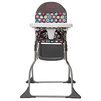 Cosco Simple Fold High Chair, Sets Up in Seconds, Easy to Clean and Pack Away, Bloom