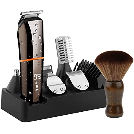 Hair Clipper Beard Trimmer Kit, Multifunction Hair and Mustache Trimmer with Cleaning Hairbrush and Comb for Body Mustache Nose Hair Groomer Precision Waterproof Trimmer