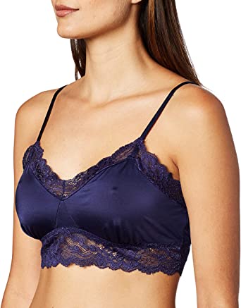 Amazon Brand - Mae Women's Microfiber Longline Lace Bralette (for A-C cups)