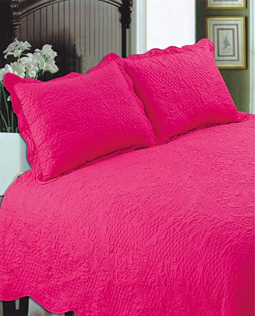 ALL FOR YOU 2PC Quilted Pillow Shams-Standard Size-hot Pink Color