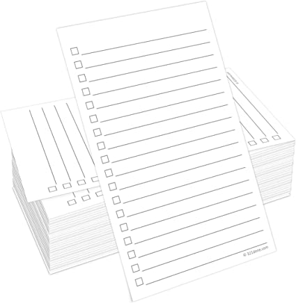 321Done Checklist Cards (Set of 100) 3" x 5" - Double Sided Index Cards - Notecards with to Do Checkboxes - Thick Card Stock - Made in The USA