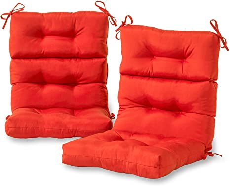Greendale Home Fashions AZ6809S2-SALSA Fire Outdoor High Back Chair Cushion (Set of 2)