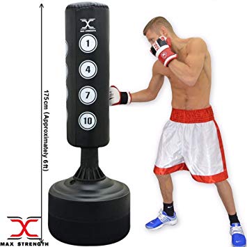MAXSTRENGTH  ® 6ft Free Standing Boxing Punch Bag Stand - Excellent Quality Heavy Duty Punch Bag Kick Boxing Martial Ats MMA Training Equipment New UK