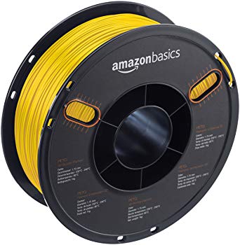 AmazonBasics PETG 3D Printer Filament, 1.75mm, Yellow, 1 kg Spool