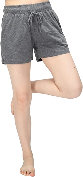 WEWINK CUKOO Women Pajama Shorts Cotton Soft Sleep Shorts Stretchy Lounge Shorts Ladies Sleepwear PJ with Pockets
