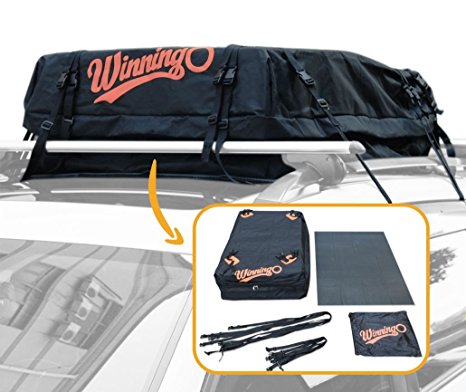 Winningo Waterproof Roof Top Cargo Bag Easy to Install Soft Rooftop Luggage Carriers with FREE CAR ROOF MAT