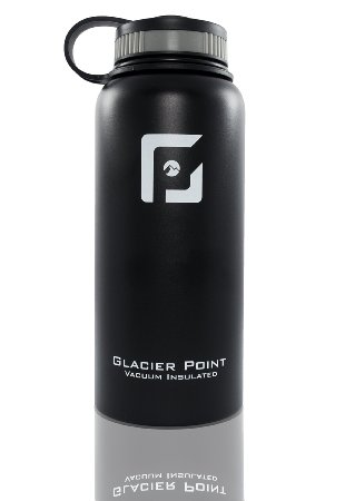 Glacier Point Vacuum Insulated Stainless Steel Water Bottle (32 OZ). Double Walled Construction. Powder Coating. Zero Condensation!