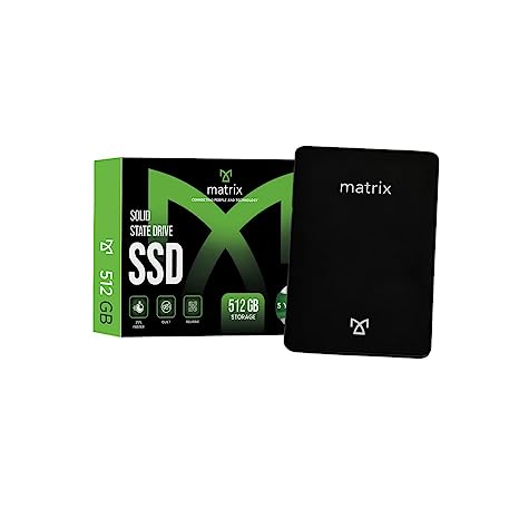 Matrix 512GB 3D NAND Flash SATA 6GB/s 2.5 Inches Internal Solid State Drive (SSD), Read Up to 550MB/s, Write Up to 500MB/s, 5 Year Warranty