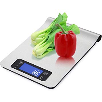 WAOAW Digital Kitchen Scale 11lb Food Scale Grams with Timer (Batteries Included)
