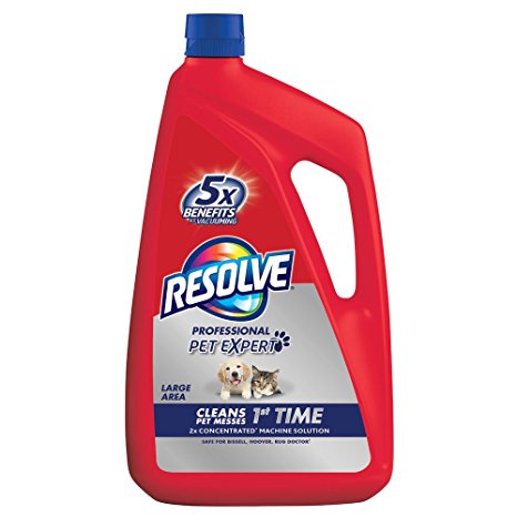 Resolve Pet Carpet Steam Cleaner Solution, 96 fl oz Bottle, 2X Concentrate