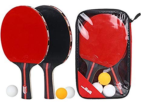 Boliprince Ping Pong Paddles 2-Player Table Tennis Racket Set With 3 balls