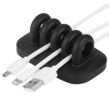 Cable Clip Holder, 4 Slot Cable Clip Holder Keeps 12 Cables Neat, Weighted to Sit Securely On Your Desk, Desktop Cord Management Fixture from Comroll