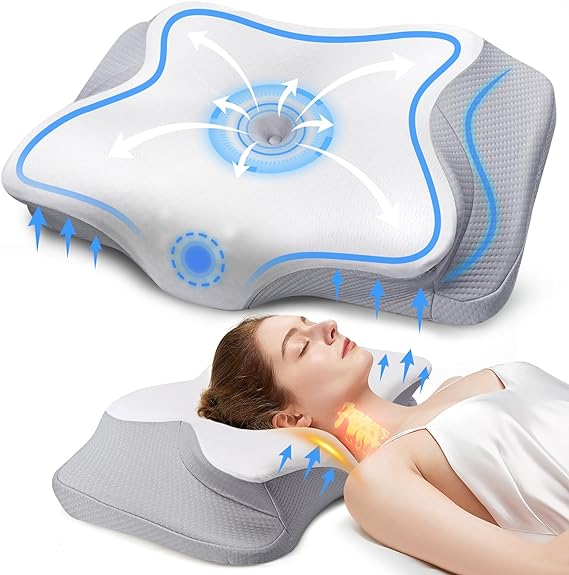 Cervical Pillow for Neck Pain Relief, Ergonomic Memory Foam Pillow for Sleeping, Orthopedic Neck Support Pillow for Side, Back & Stomach Sleepers with Comfort Support and Breathable Pillowcase