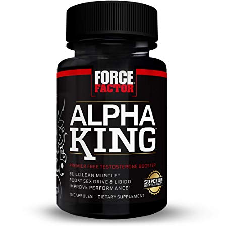 Force Factor Alpha King Testosterone Booster, Increase Passion and Drive, Build Lean Muscle, and Improve Performance, 15 Count