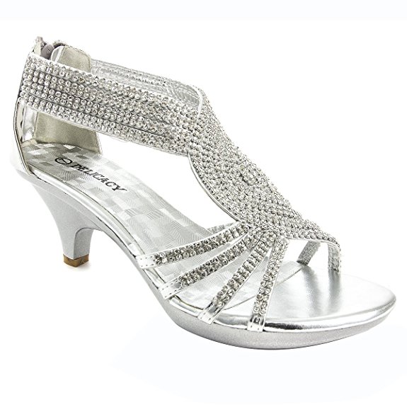 V-Luxury Womens 32-ANGEL37 Open Toe Med Heel Wedding Sandal Shoes