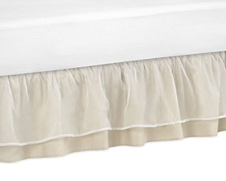 Champagne and Ivory Victoria Bed Skirt for Toddler Bedding Sets by Sweet Jojo Designs