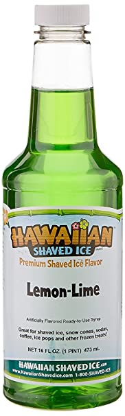 Hawaiian Shaved Ice Syrup, Lemon-Lime, Pint