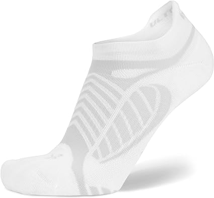Balega Ultralight Lightweight Performance No Show Athletic Running Socks for Men and Women (1 Pair), White/Space Gray, Medium