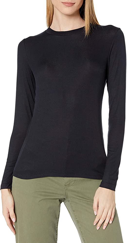 Amazon Brand - Daily Ritual Women's Fluid Knit Long-Sleeve Crewneck Shirt