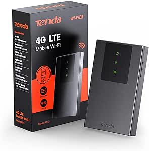 Tenda MF3 Mobiler WLAN Router für Nano-SIM-Karten, AX300 Wi-Fi 6 Tragbarer Hotspot, 2100mAh Akku, USB-C-Port, Plug&Play, WPA3, 4G-Modem, MiFi, Mini-Größe, kompatibel mit allen europäischen SIM Karten