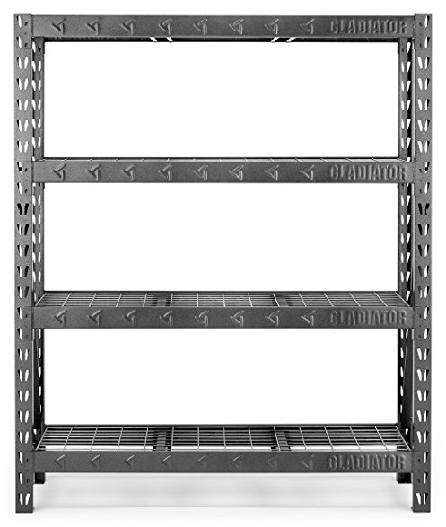 Gladiator GARS604TEG 60" Wide Heavy Duty Rack with Four 18" Deep Shelves, Hammered Granite