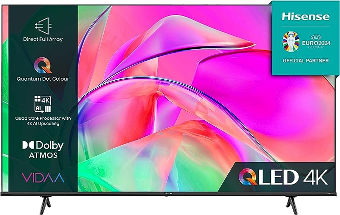 Hisense 50 Inch QLED Smart TV 50E77KQTUK - Quantum Dot Colour, 60Hz VRR, Dolby Vision, Bluetooth&HDMI, Share to TV, and Youtube, Freeview Play, Netflix and Disney  (2023 New Model)