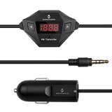 Woopower High-speed Charging 5V  24A Wireless FM Transmitter Radio Car Kit with 35mm Audio Plug and Car Charger for iPhone 654 iPad iPod Samsung Devices and ANY Smart Phones with 35mm Audio Plug F27