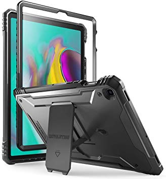 Galaxy Tab S5E Case, Poetic Full-Body Heavy Duty Dual-Layer Shockproof Protective Cover with Kickstand, Built-in-Screen Protector, Revolution Series, for Samsung Galaxy Tab S5E (SM-T720/T725), Black