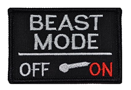 Beast Mode Activated 2x3 Military Patch / Morale Patch - Multiple Colors (Black)